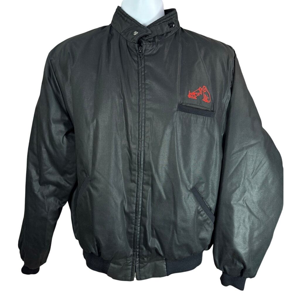 VINTAGE 80s 90s RCA Records Varsity Jacket Black Large